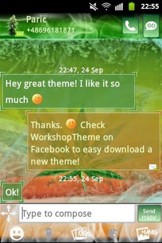 GO SMS Pro Theme Ganja Weed