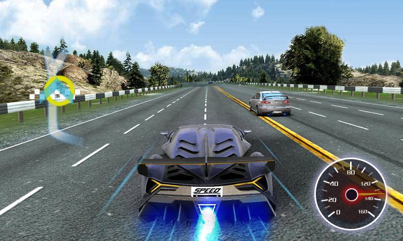 Driving in speed car