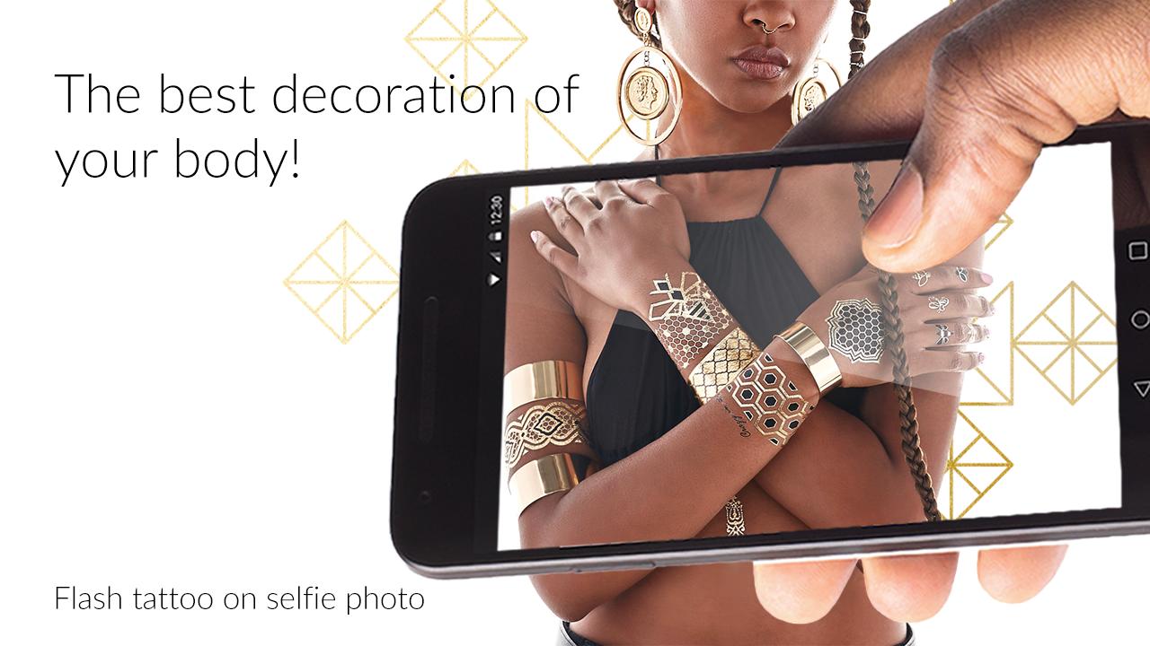 Flash tattoo on selfie photo